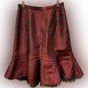 MARIE CLAIRE red sharkskin cocktail skirt
